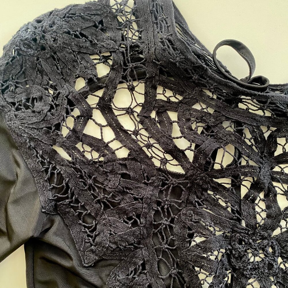 ❌ SOLD ❌ FOR LOVE & LEMONS - Penelope Crochet Lace Bodysuit in Black - Picture 5 of 8